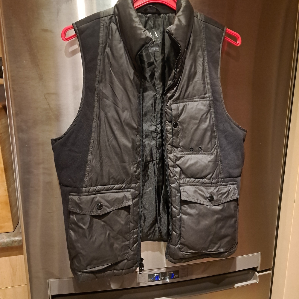 Armani Exchange Charcoal Puffer Vest